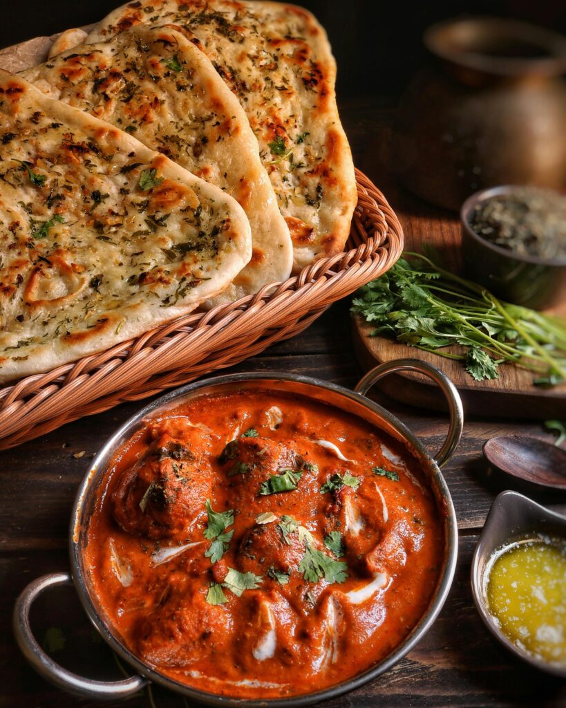 surving Chicken Handi With Butter Naan